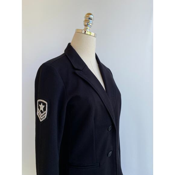 Miller Wendt Black Soft Knit Sloane Blazer Military Patches Large size XS - Picture 3 of 15